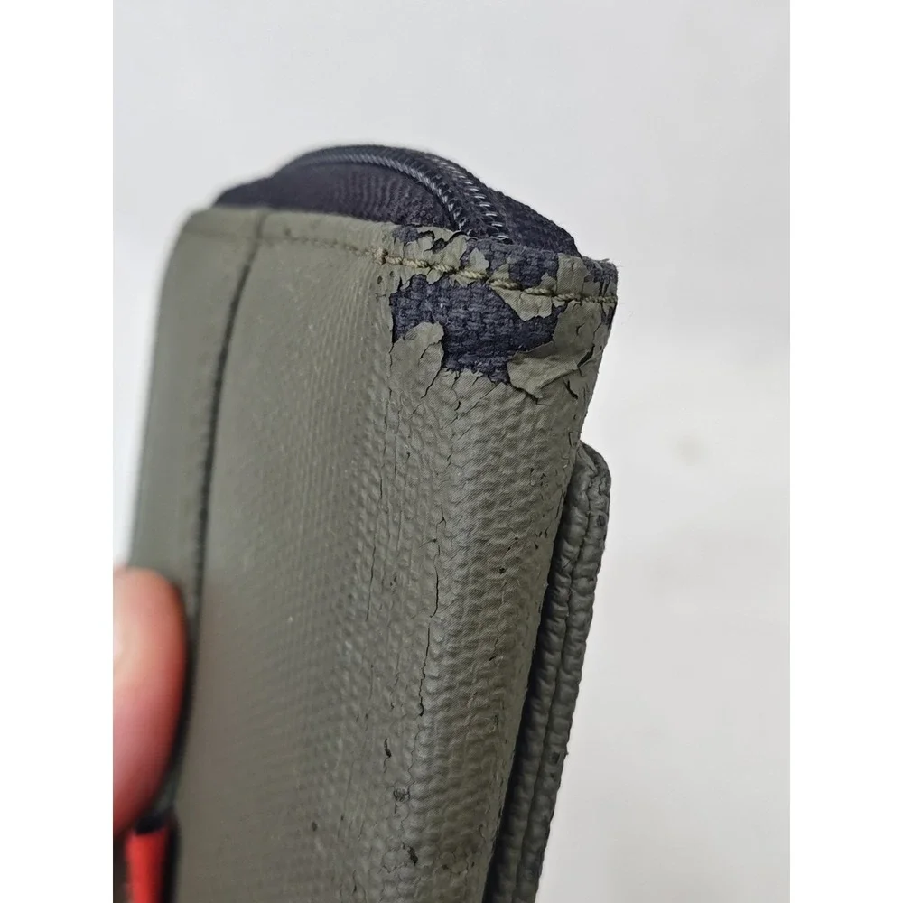 Diesel Spare Parts Men's Wallet Zip Around‎ VINTAGE Y2K Green Red